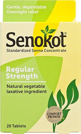 Senokot Regular Strength Natural Vegetable Laxative, 20 Ea