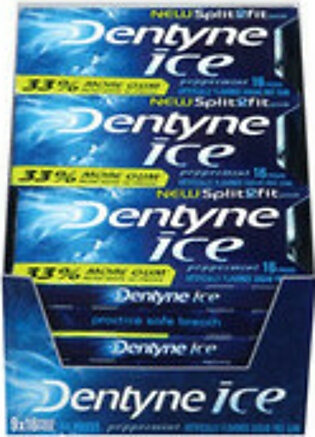 Dentyne Ice New Split2Fit Sugar Free Peppermint Gums - 16 Ea, 9 Pack