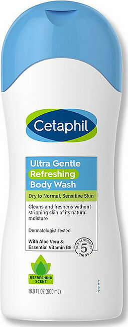 Cetaphil Ultra Gentle Body Wash Refreshing Scent, 16.9 Oz