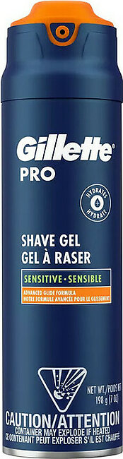 Gillette Pro Mens Sensitive Shaving Gel, 7 Oz