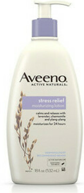 Aveeno Stress Relief Moisturizing Lotion Lavender, Chamomile And Ylang-Ylang, 18 oz