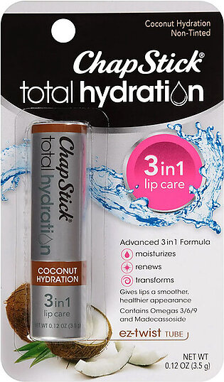ChapStick Total Hydration Coconut Lip Balm, 0.12 Oz