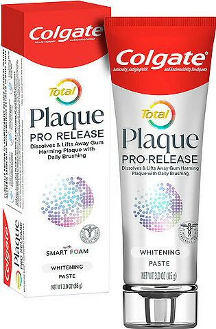 Colgate Total Plaque Pro Release Whitening Toothpaste, 3 Oz