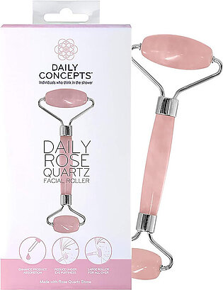 Daily Concepts Daily Facial Roller Two Stone Heads, Rose Quartz, 1 Ea