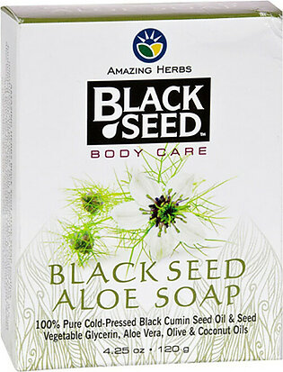 Amazing Herbs Black Seed Body Care Aloe Vera Soap, 4.25 Oz