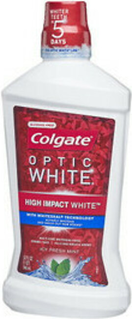 Colgate Optic White High Impact Mouthwash, Sparkling Mint, 32 Oz