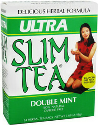 Ultra Slim Tea Double Mint, Tea Bags, 24 Ea