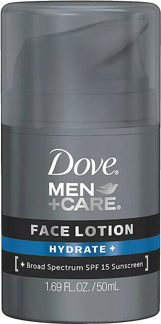 Dove Men Plus Care Face lotion Hydrate Plus with SPF 15, 1.69 Oz