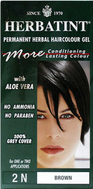 Herbatint Permanent Herbal Haircolor Gel With Aloe Vera #2N Brown - 4.56 Oz