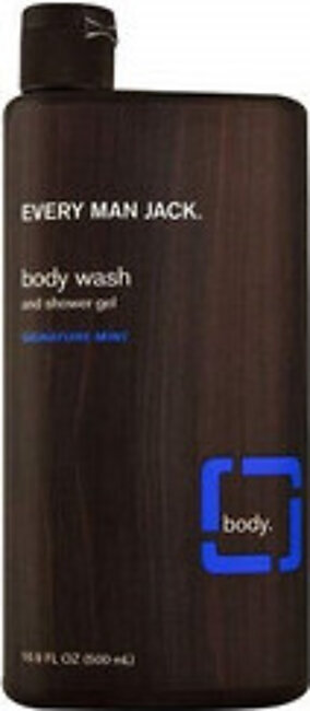 Every Man Jack Body Wash and Shower Gel, Signature Mint, 16.9 Oz