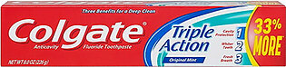 Colgate Fluoride Toothpaste, Triple Action, Original Mint, 8 Oz