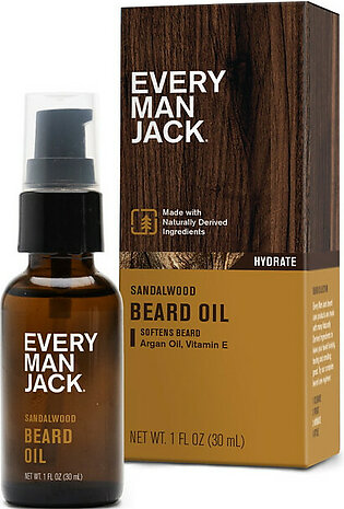 Every Man Jack Beard Oil Sandalwood, 1 Oz