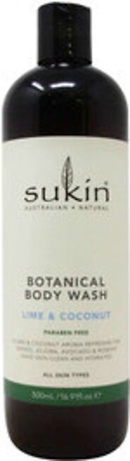Sukin Botanical Body Wash Lime Coconut, 16.9 Oz