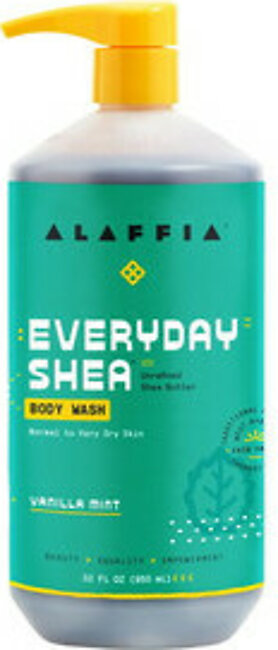 Alaffia EveryDay Shea Butter Body Wash with Vanilla Mint, 32 Oz