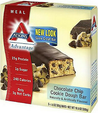 Atkins Advantage Chocolate Chip Cookie Dough Bar - 1.6 Oz, 5 / Pack