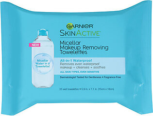 Garnier Skin Active Micellar Makeup Remover Wipes, 25 Ea