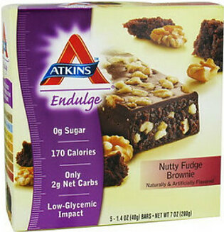 Atkins Endulge Nutty Fudge Brownie Bars - 1.4 Oz, 5 / Pack