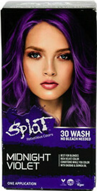 Splat Rebellious Colors 30 Wash No Bleach Needed Hair Color Kit, MIDNIGHT VIOLETT, 6 Oz