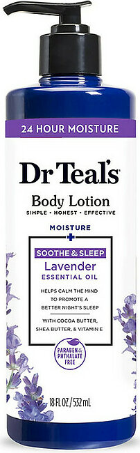 Dr Teals Body Lotion Moisture and Soothing with Lavender Oil, 18 Oz