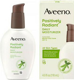 Aveeno Positively Radiant Daily Face Moisturizer SPF 15, 4 Oz