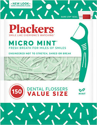 Plackers Micro Mint Dental Floss Picks 150 Ea, 3-Pack