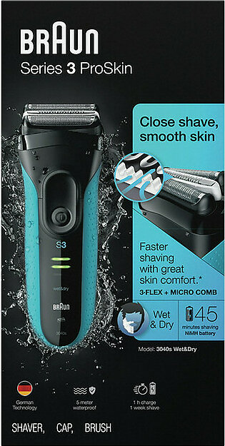 Braun Series 3 ProSkin 3040s Rechargeable Shaver with Precision Trimmer, 1 Ea