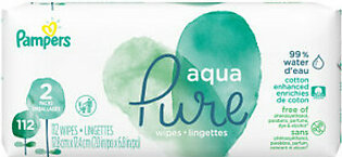 Pampers Aqua Pure Baby Wipes, Sensitive, 112 Ea/4 Pack