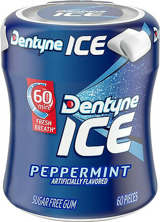 Dentyne Ice Gum Sugar Free Peppermint Bottles, 60 Pieces