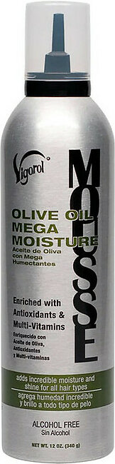 Vigorol Olive Oil Mega Moisture Mousse, 12 Oz