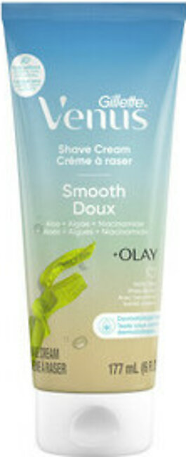 Gillette Venus Olay Smooth Shave Cream With Shea Butter, 6 Oz