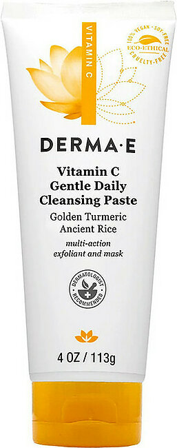 Derma E Vitamin C Gentle Daily Cleansing Paste, 4 Oz