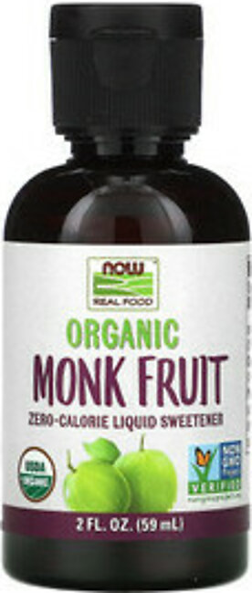Now Foods Certified Organic Monk Fruit Liquid, Zero Calorie Liquid Sweetener, 2 Oz
