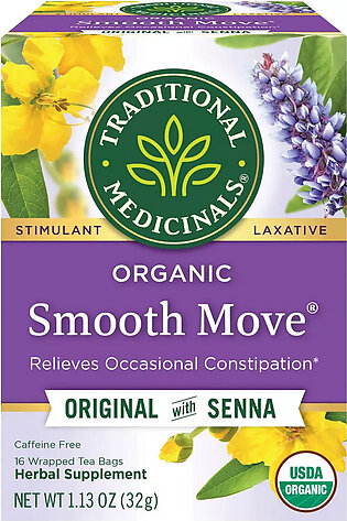 Traditional Medicinals Organic Smooth Move Stimlant Laxative Tea Bags, 16 Ea