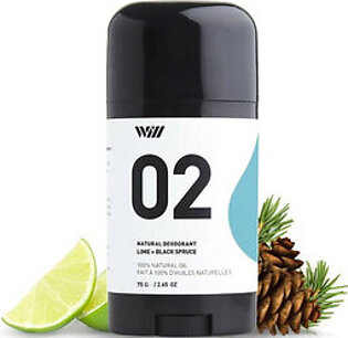 Way Of Will 02 Natural Deodorant Lime and Black Spruce, 2.65 Oz