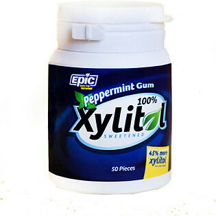 Epic Dental 100% Xylitol Sweetened Gum, Peppermint - 50 Ea