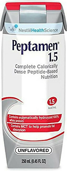 Peptamen 1.5 Complete High Calorie Elemental Diet Unflavored Liquid - 8.4Oz, 24 Pack