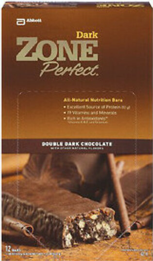Zone Perfect All Natural Nutrition Bars, Double Dark Chocolate - 1.58 Oz, 12 Ea