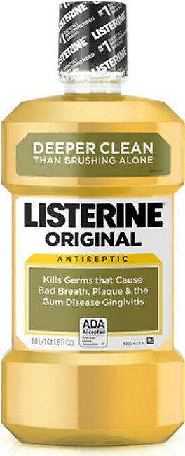 Listerine Antiseptic Mouthwash Rinse, Original - 1-Liter
