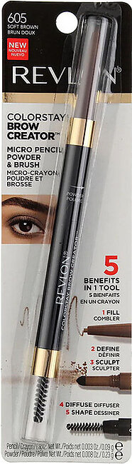 Revlon ColorStay Brow Creator Eyebrow Pencil, Soft Brown, 1 Ea