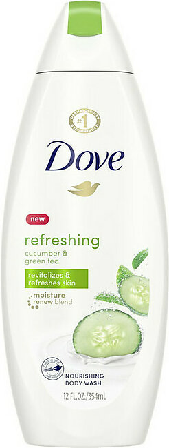 Dove All Day Moisturizing Body Wash, Cool Moisture For Normal Skin, 12 Oz