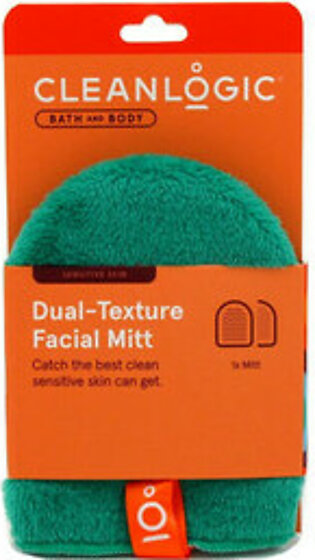 Cleanlogic Bath & Body Care Facial Mitt, Dual Texture, 1 Ea