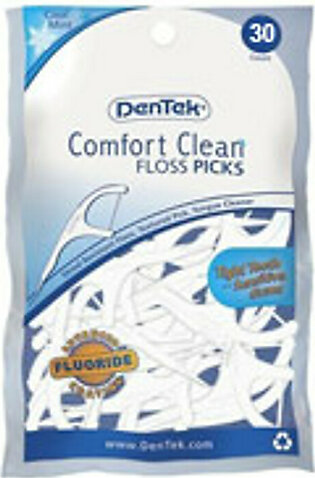 Dentek Comfort Clean Floss Picks, Cool Mint - 30 Ea