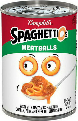 Campbell's SpaghettiOs Canned Pasta, with Meatballs, 15.6 Oz