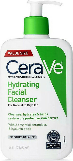 Cerave Hydrating Facial Cleanser, Moisture Balance, 16 Oz