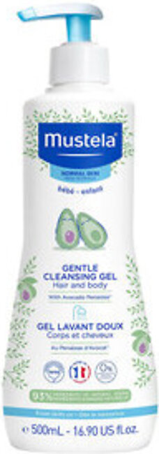 Mustela Gentle Cleansing Gel for Baby Hair and Body with Avocado, 16.9 Oz