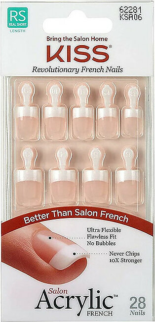 Kiss Salon Acrylic French Nail Kit, Pet Peeve, 28 Ea