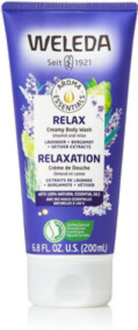 Weleda Aroma Essentials Relax Creamy Body Wash, Lavender, 6.8 Oz