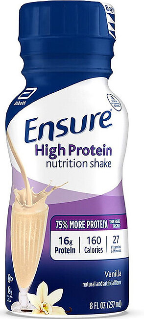 Ensure Active High Protein Nutritional Liquid Shake, Vanilla Flavor - 8 oz, 24 Pack
