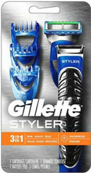 Gillette 3-In-1 Styler Beard Mens Trimmer, Razor And Edger, 1 Ea