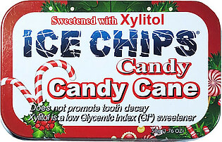 Ice Chips Naturally Sweetened With xylitol Candy Cane, 1.76 Oz